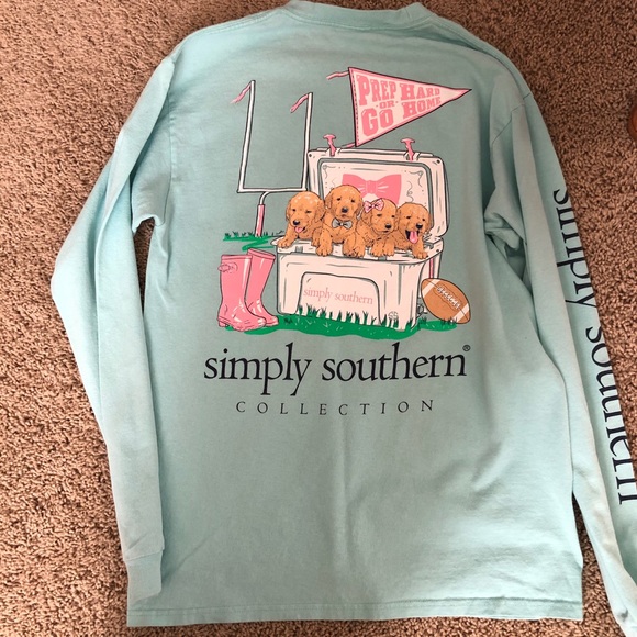 Simply Southern Long Sleeve tailgate sports tee shirt football Womens medium - Picture 1 of 10